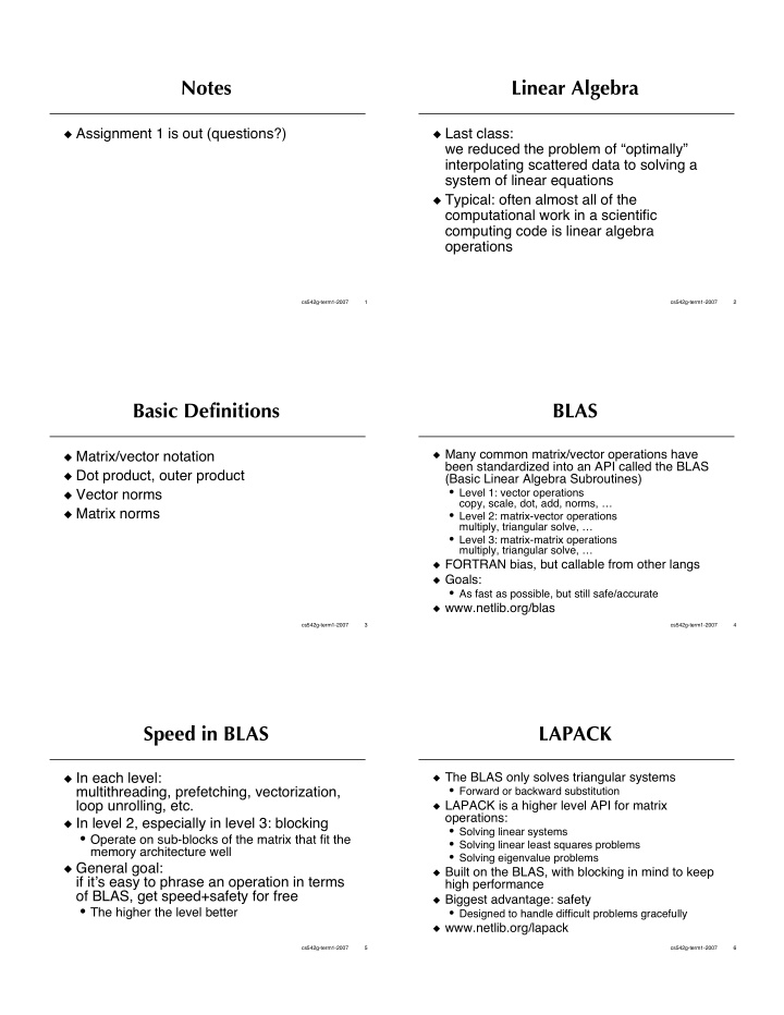 notes linear algebra