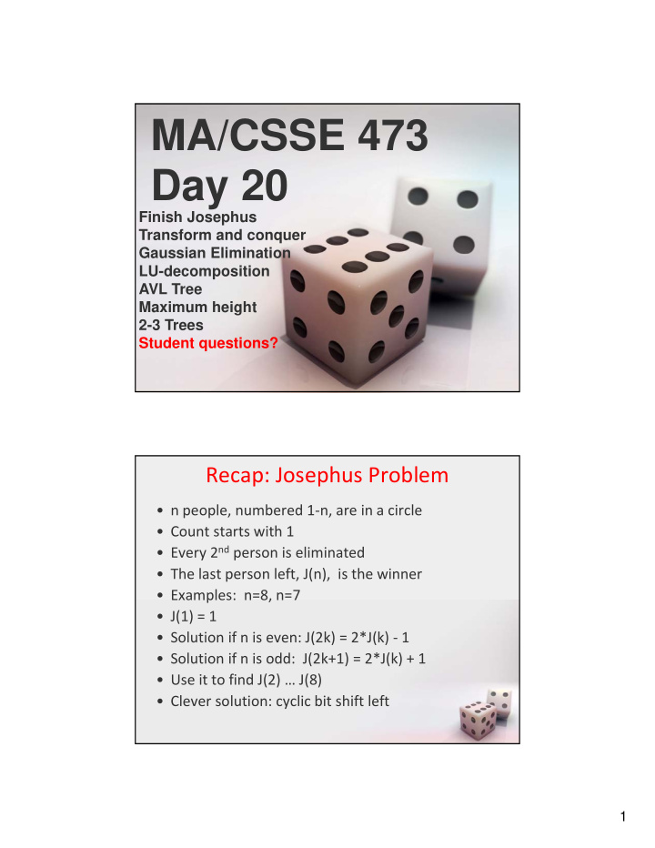 ma csse 473 day 20