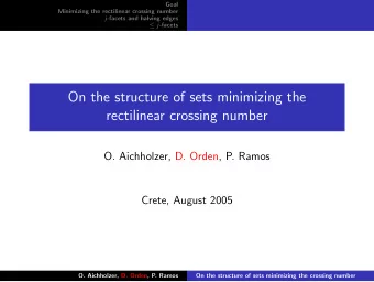 On the structure of sets minimizing the  rectilinear crossing number  O. Aichholzer, D. Orden, P.
