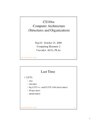 cs184a computer architecture structures and organization