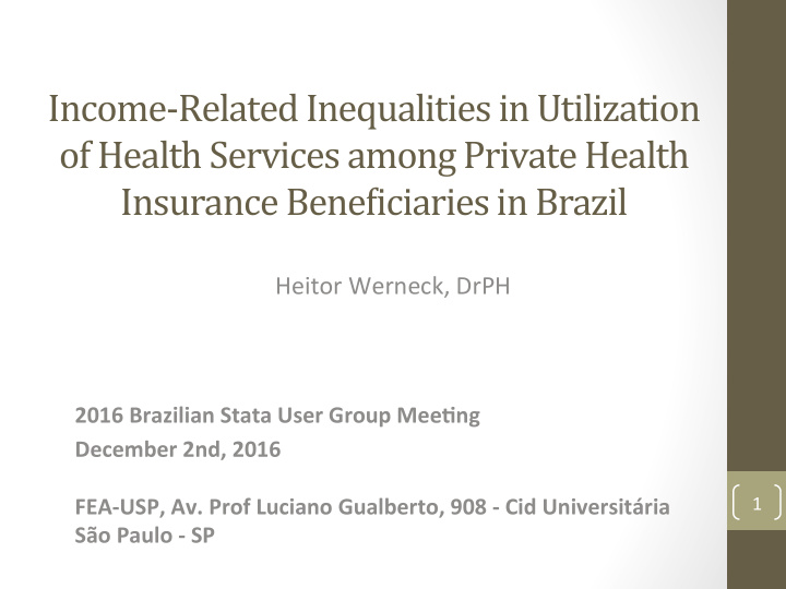 income related inequalities in utilization of health