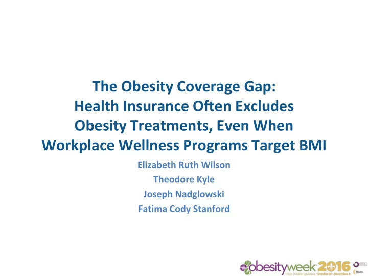 obesity treatments even when