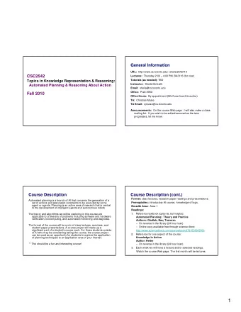 1  Course Work  Grading   Each student will present one or more papers to the class. The  number