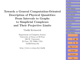 Towards a General Computation-Oriented  Simplicial Complexes . . .  Description of Physical
