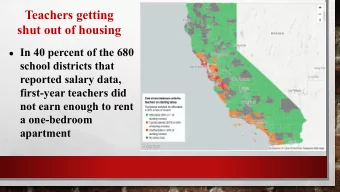 Teachers getting  shut out of housing  In 40 percent of the 680  school districts that  reported