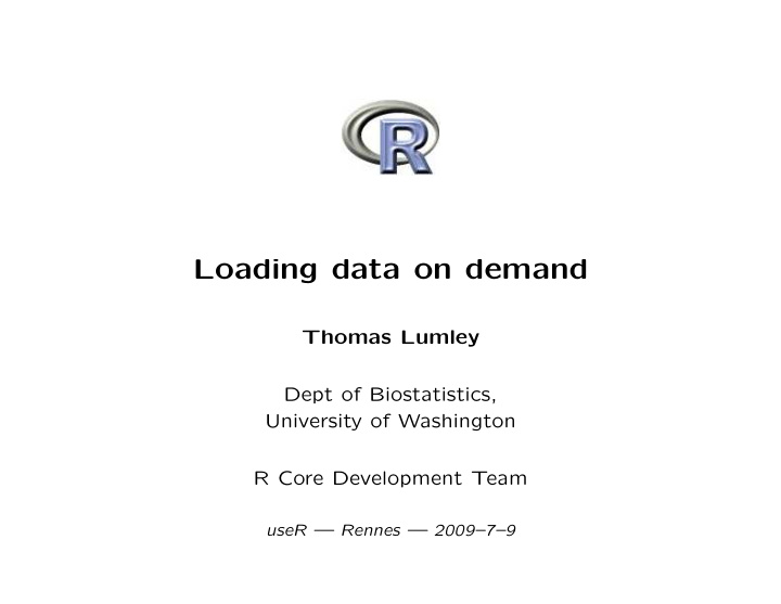 loading data on demand