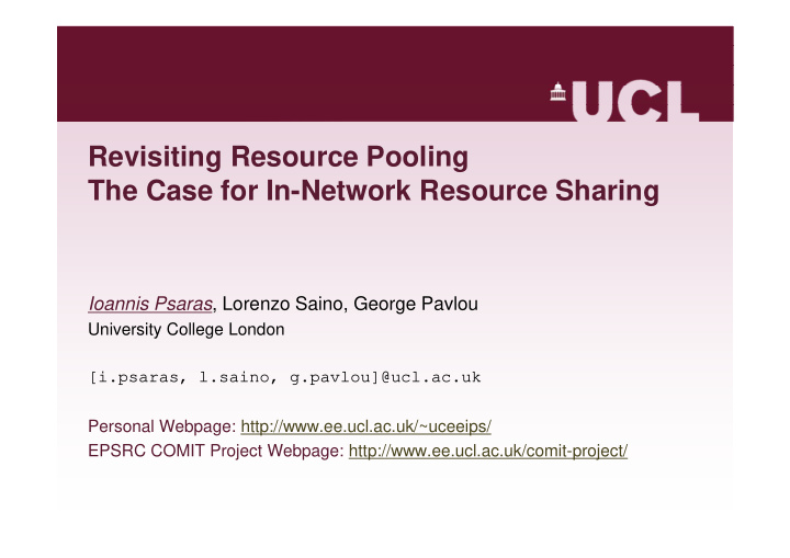 revisiting resource pooling the case for in network