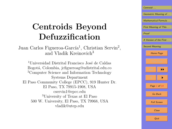 centroids beyond