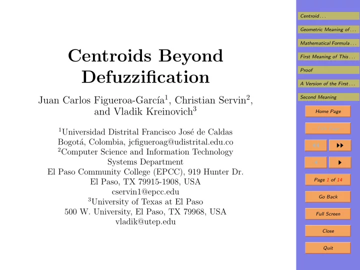 centroids beyond