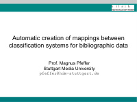 automatic creation of mappings between classification