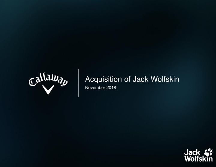 acquisition of jack wolfskin