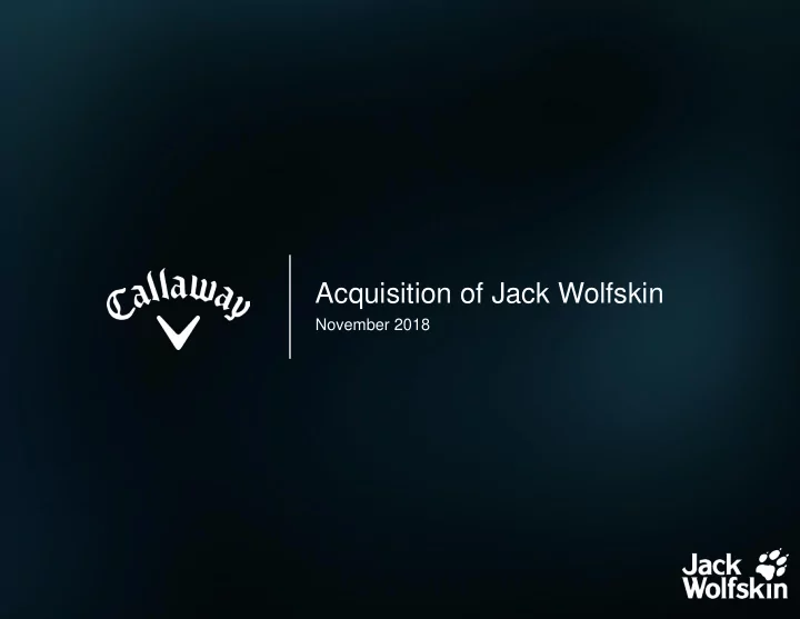 acquisition of jack wolfskin