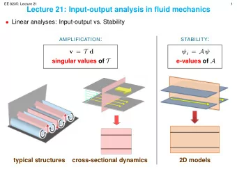 Draft  EE 8235: Lecture 21  1  Lecture 21: Input-output analysis in fluid mechanics  Linear