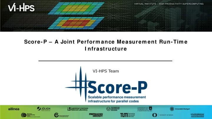 score p a joint perform ance measurem ent run tim e i