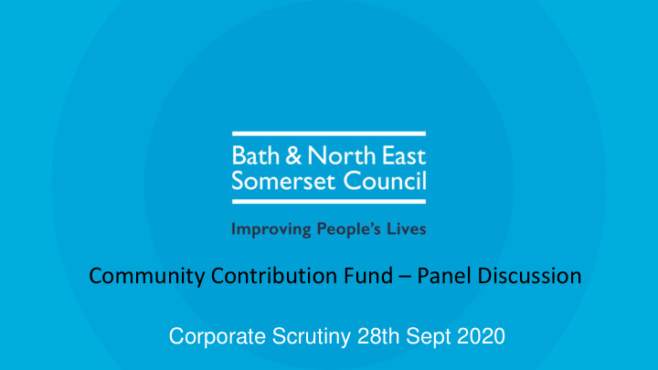 community contribution fund panel discussion