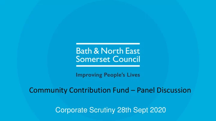 community contribution fund panel discussion