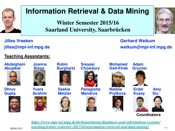 information retrieval data mining