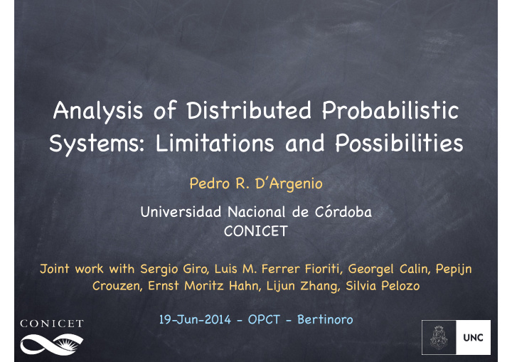 analysis of distributed probabilistic systems limitations