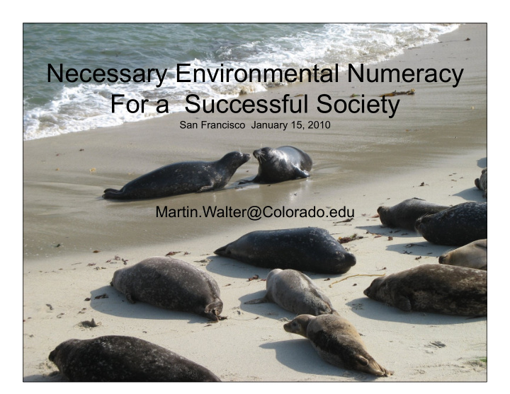 necessary environmental numeracy