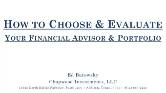 Y OU C HOOSE ?  2  ROR:  10% P ORTFOLIO I  STD:  15% 2 O UT OF 3 Y EARS 19 O UT OF 20 Y EARS  10