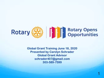 1  Global Grants  Basic Requirements  Funding Changes  Application  Resources and