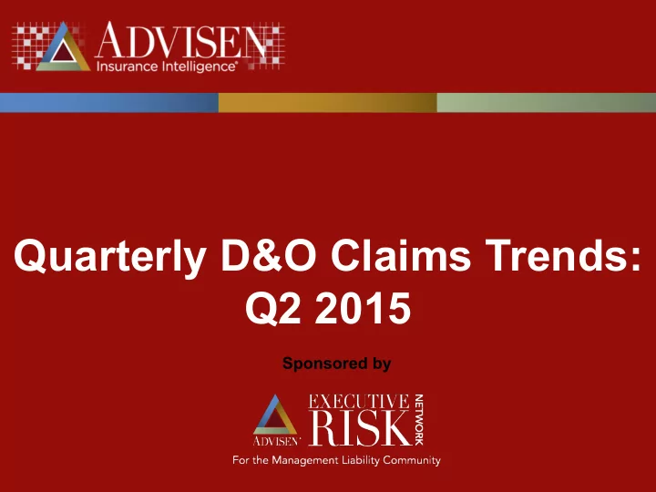 quarterly d o claims trends