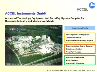 ACCEL Instruments GmbH  Advanced Technology Equipment and Turn-Key System Supplier for  Research,