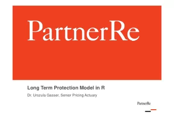 Long Term Protection Model in R  Dr. Urszula Gasser, Senior Pricing Actuary  2  Disclaimer  The