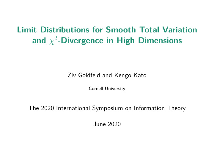 limit distributions for smooth total variation and 2
