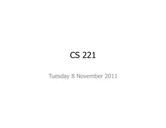 CS 221  Tuesday 8 November 2011  Agenda 1.  Announcements 2.  Review: Solving Equations (Text