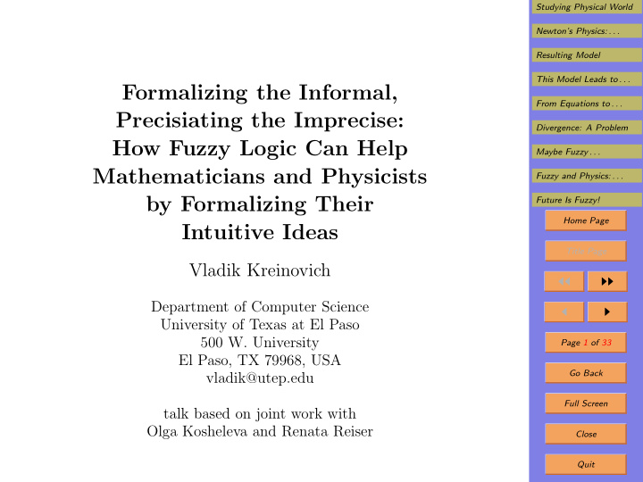 formalizing the informal