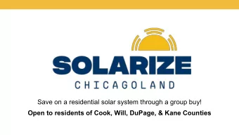 Save on a residential solar system through a group buy!  Open to residents of Cook, Will, DuPage,