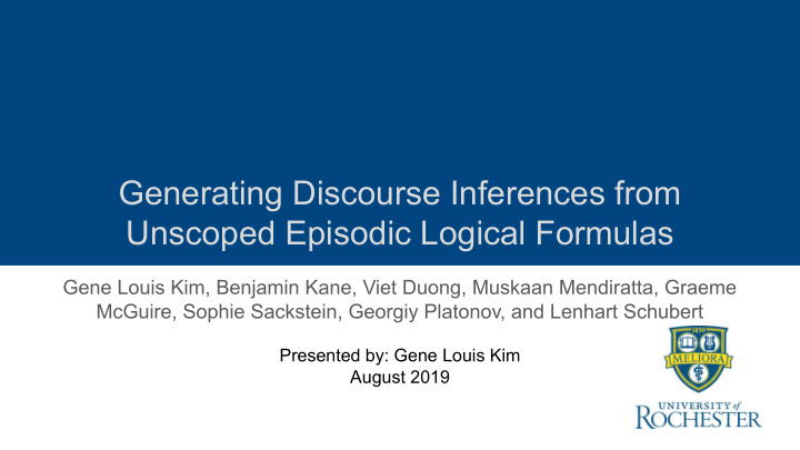 generating discourse inferences from unscoped episodic