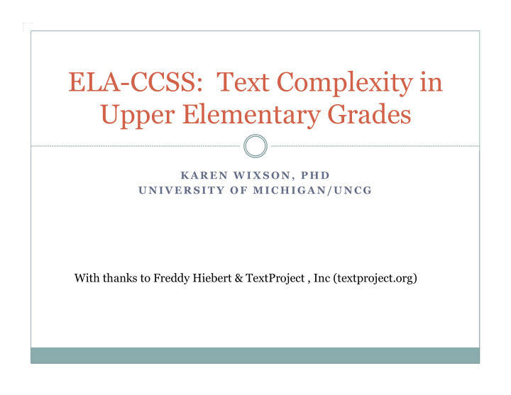 ela ccss text complexity in upper elementary grades