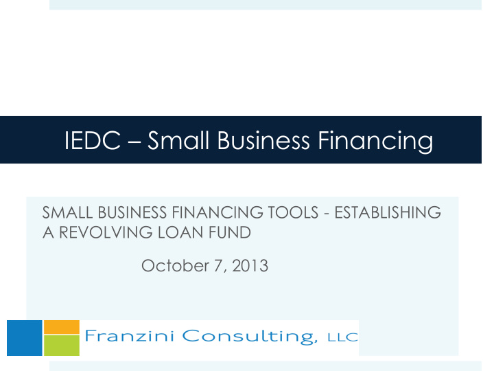 iedc small business financing
