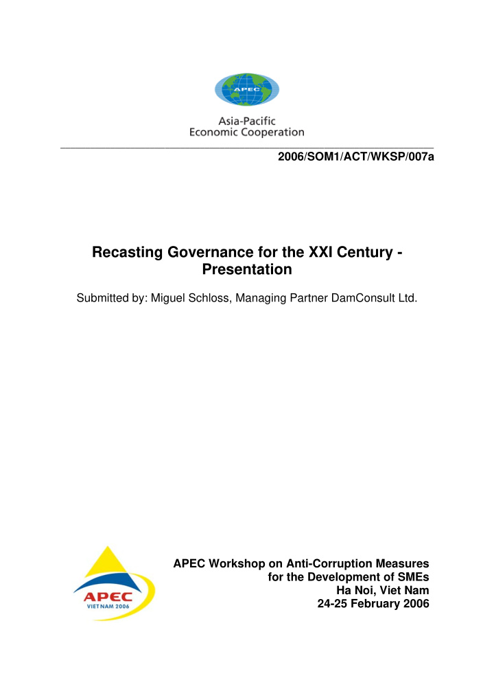 recasting governance for the xxi century presentation