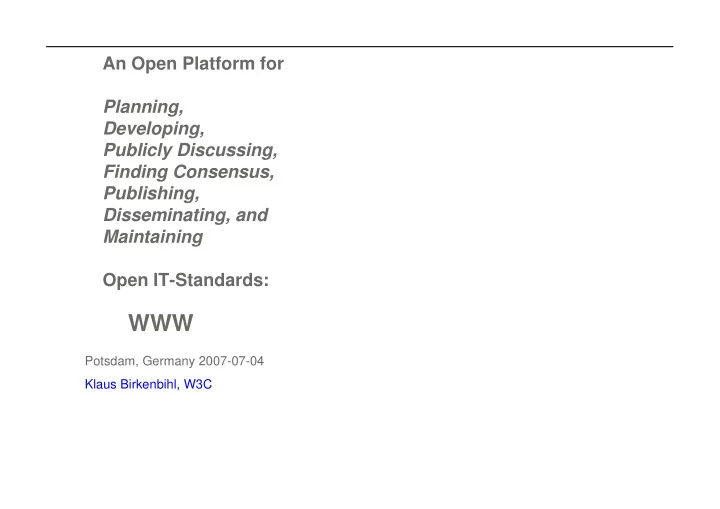introducing w3c
