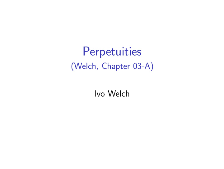 perpetuities