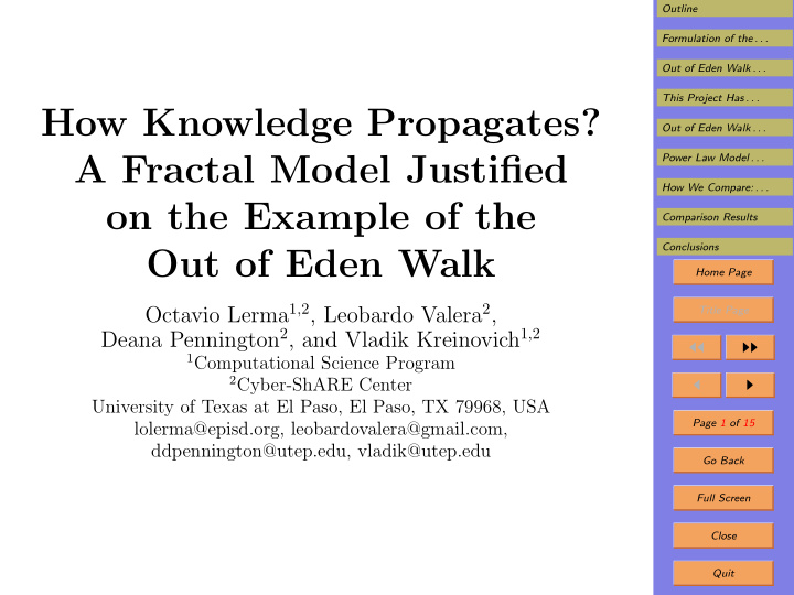 how knowledge propagates