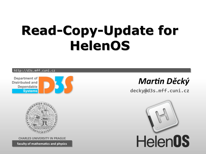 read copy update for read copy update for helenos helenos