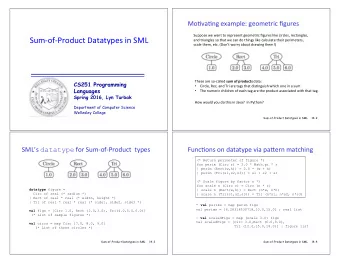 Sum$of$Product,Datatypes,in,SML  ,