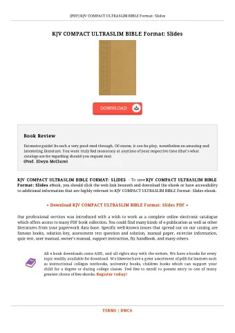 KJV COMPACT ULTRASLIM BIBLE Format: Slides  KJV COMPACT ULTRASLIM BIBLE Format: Slides  Book Review