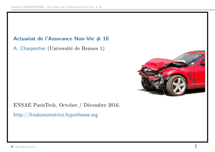 actuariat de l assurance non vie 10 a charpentier