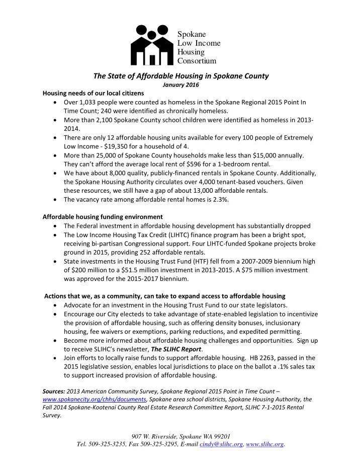 spokane low income housing consortium