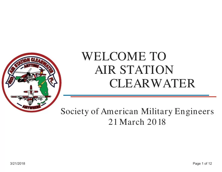 welcome to air station clearwater