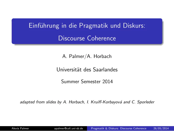 einf uhrung in die pragmatik und diskurs discourse