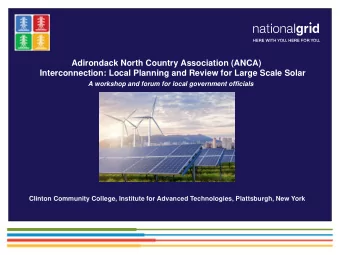 Adirondack North Country Association (ANCA)  Interconnection: Local Planning and Review for Large