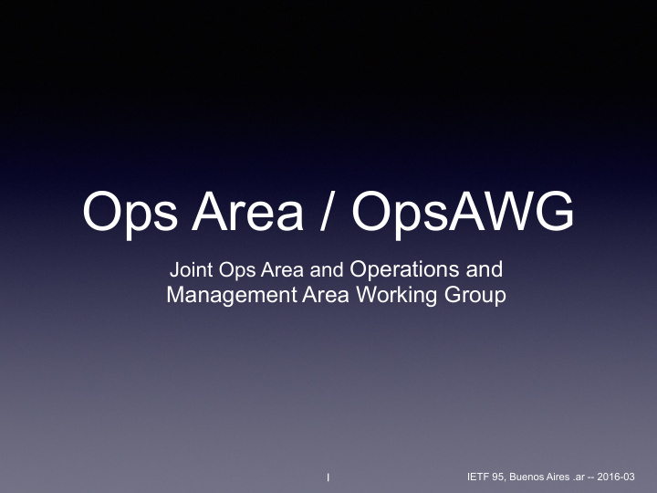 ops area opsawg