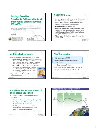 1  2  3  4  Addressing three aspects of engineering  education  Students: Academic Pathways