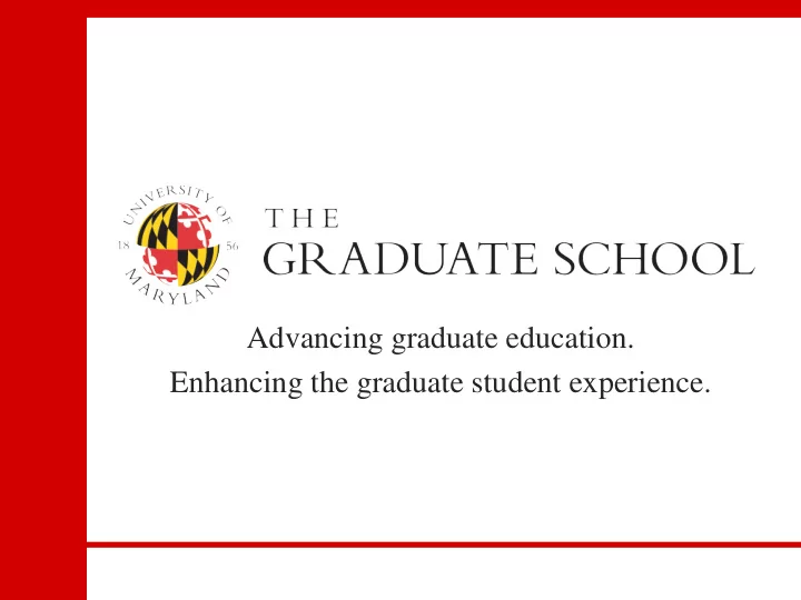 advancing graduate education enhancing the graduate